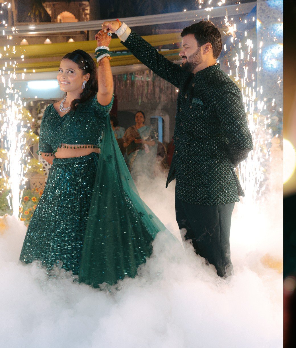 Wedding entrance with smoke effect
