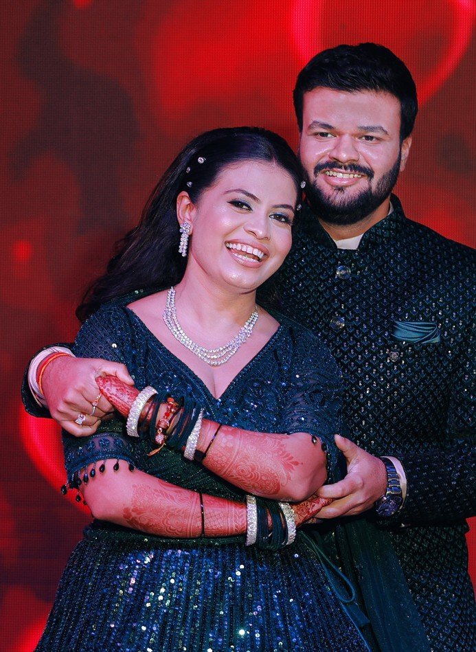 Couple portrait at reception celebration