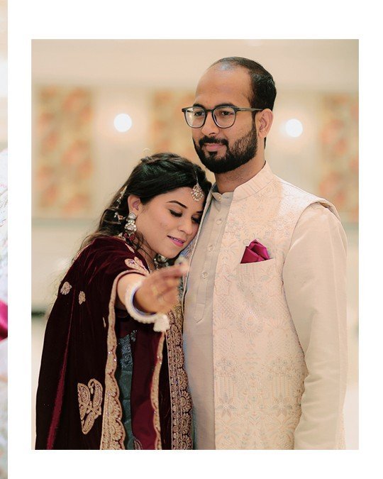Couple portrait during ring ceremony